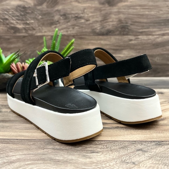 NIB UGG Lynnden Slingback Strappy Platform Sandal Black Suede 9 40 - Picture 7 of 12
